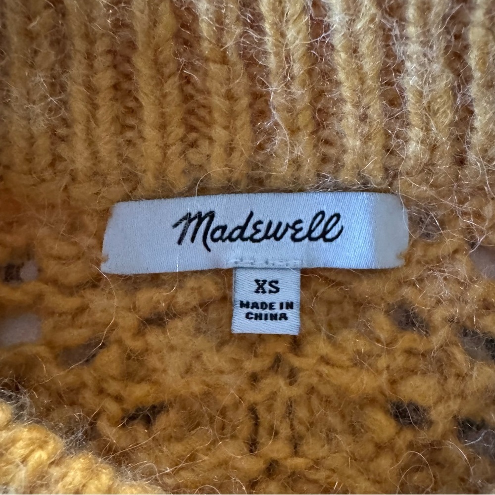 Madewell Windemere Pointelle Pullover Sweater Fuzzy Alpaca Blend -XS - Picture 9 of 12